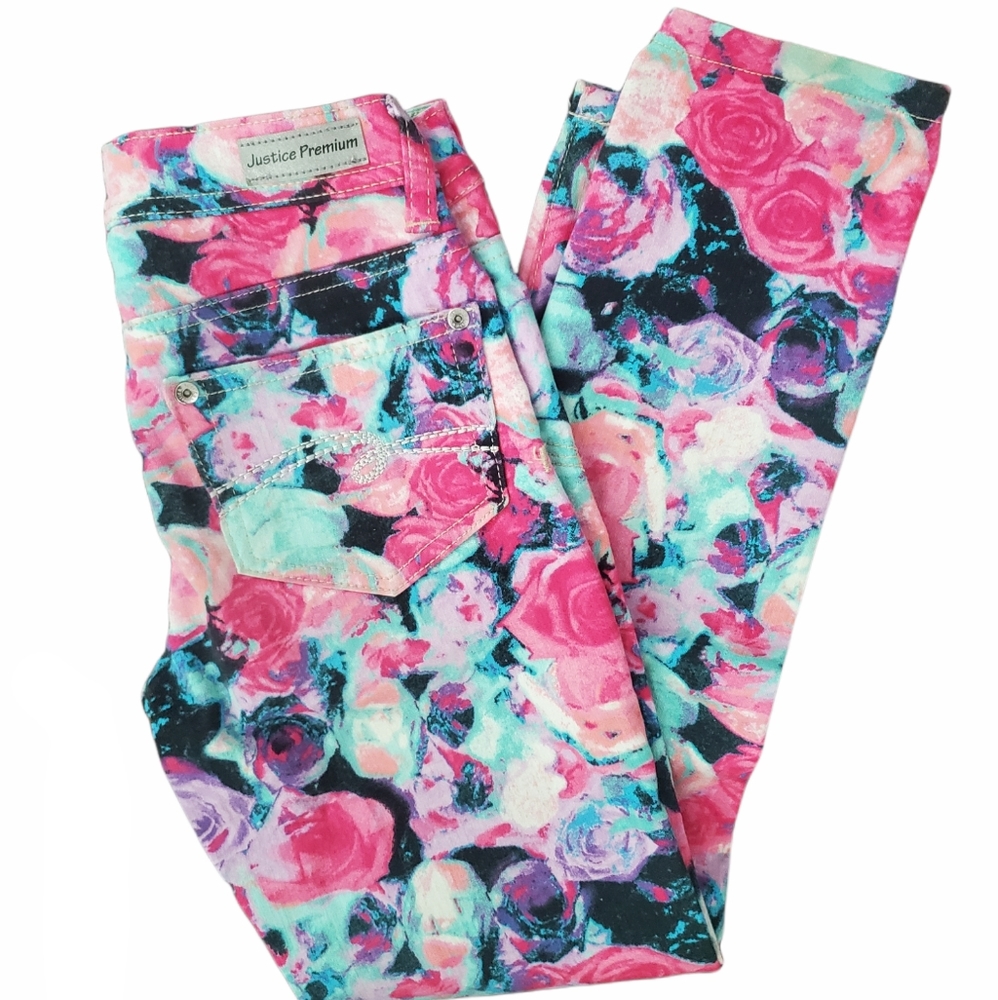 Justice Premium Girls Floral Jeans